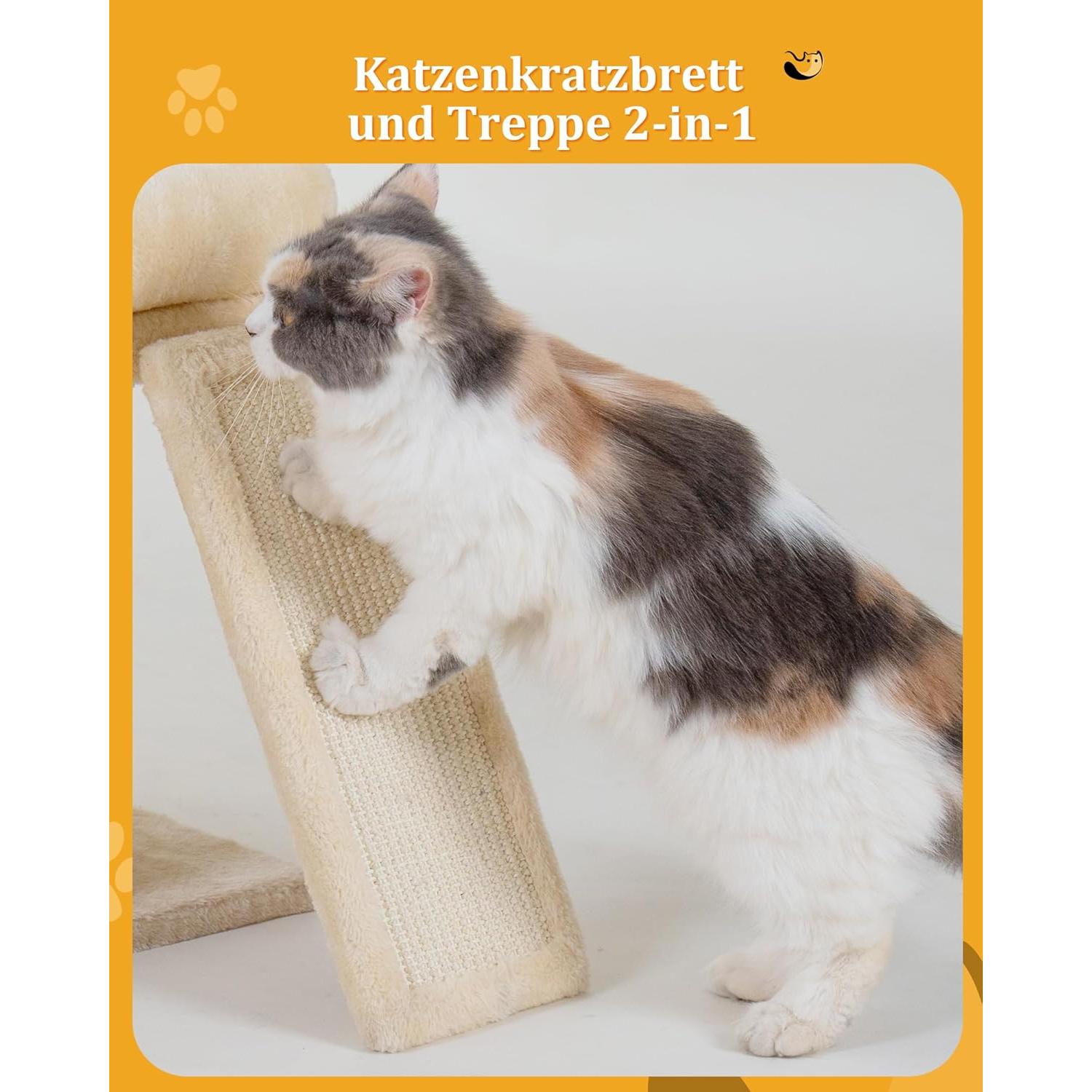 Torre de Árbol para Gatos Aechonow 35.56 cm Beige con Plataforma