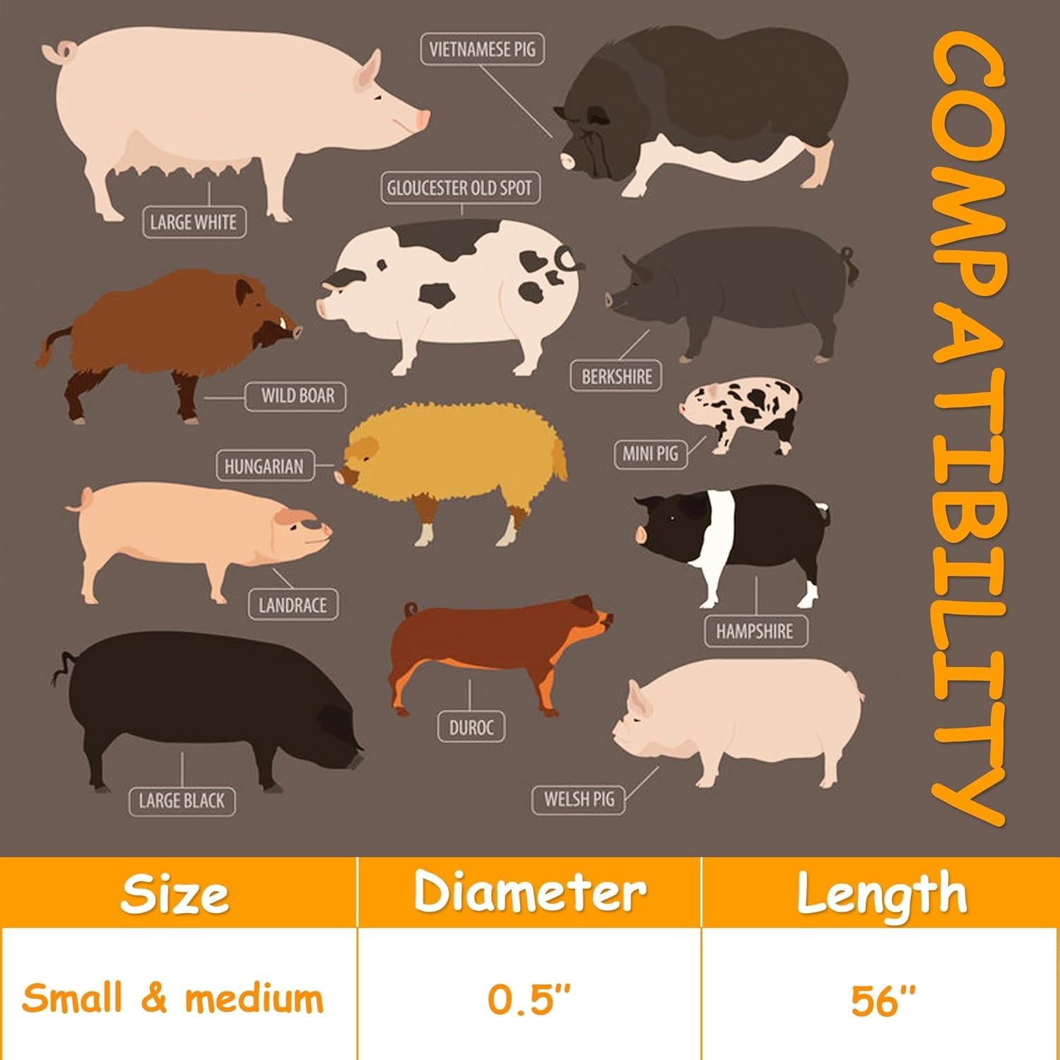 Arnés Ajustable para Cerdo Mascota Drunhan Negro 22.86cm