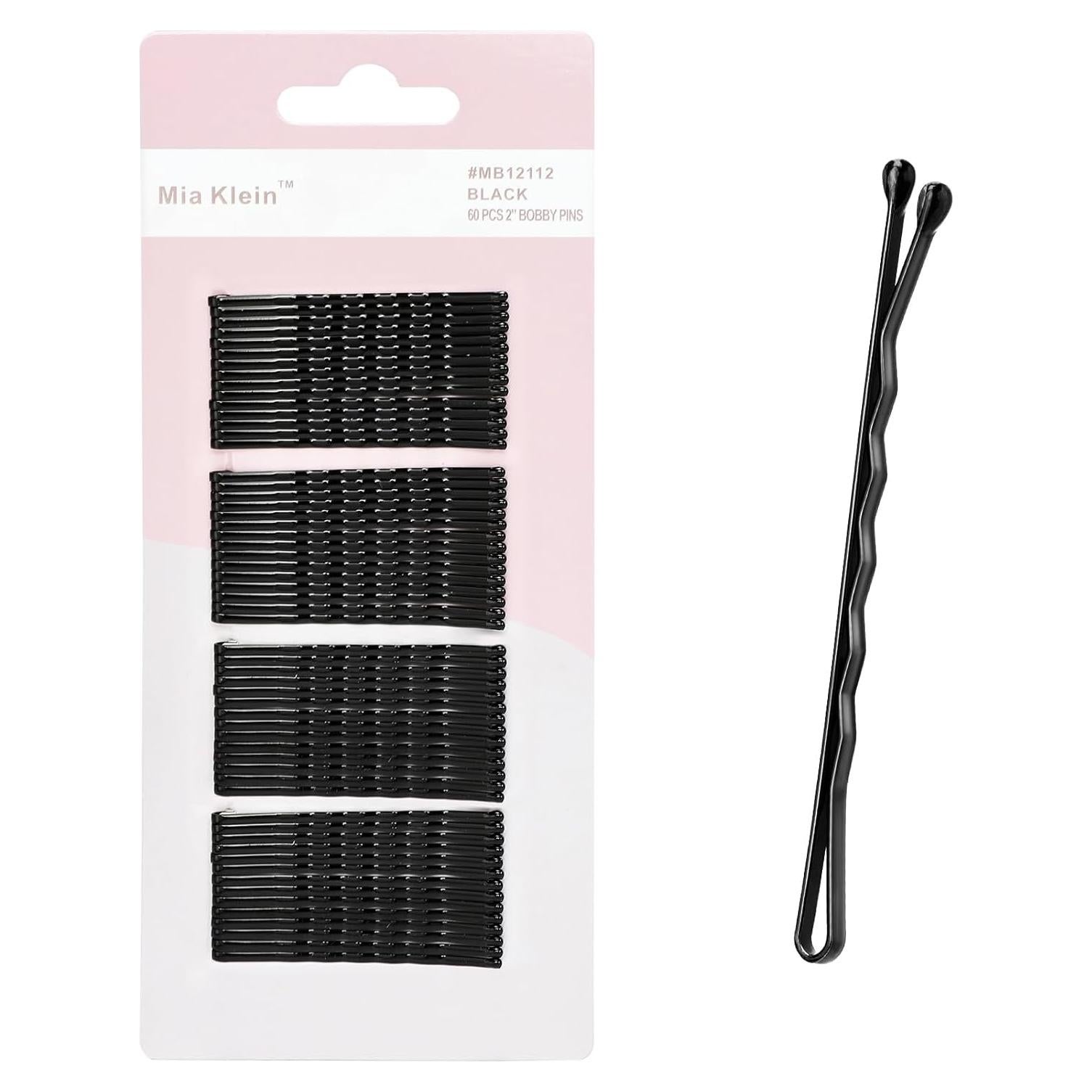 Horquillas para el Cabello Mia Klein 60PCS 5cm Negro