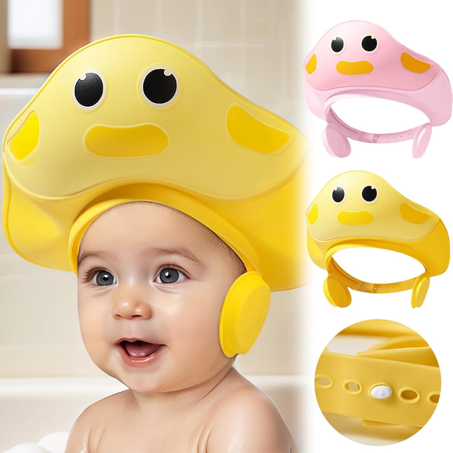 Gorro de Ducha Ajustable para Bebés y Niños - Rosa