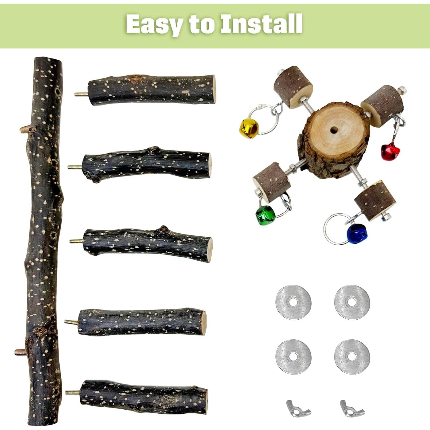 Escalera de Madera Natural BNOSDM 31.75 cm para Aves