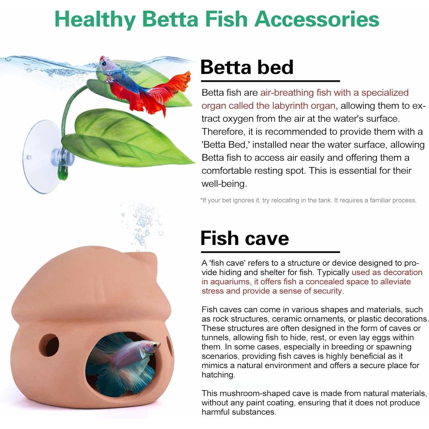 Cueva de Acuario Cerámica Natural HouseUp para Betta y Camarones