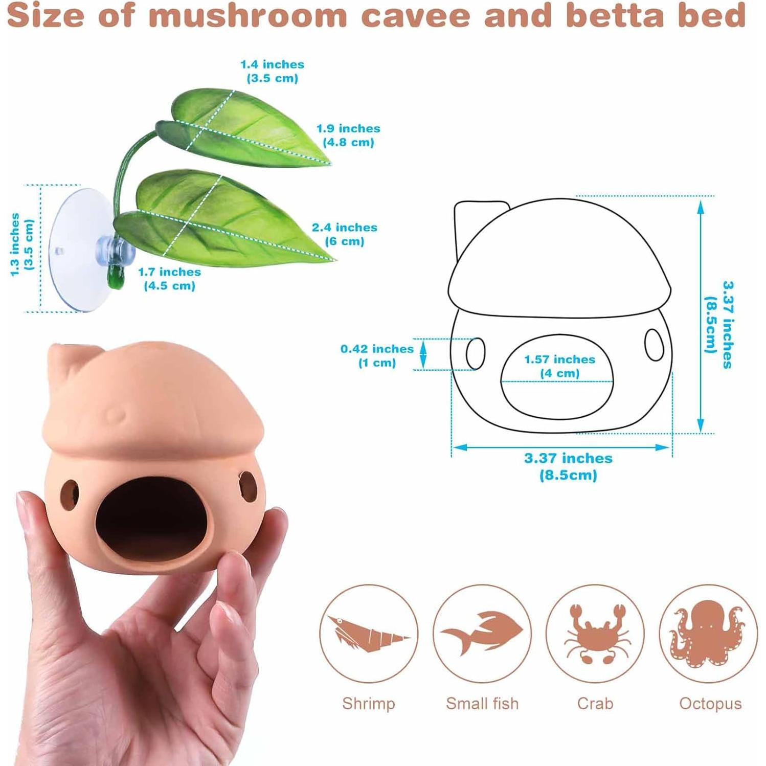 Cueva de Acuario Cerámica Natural HouseUp para Betta y Camarones