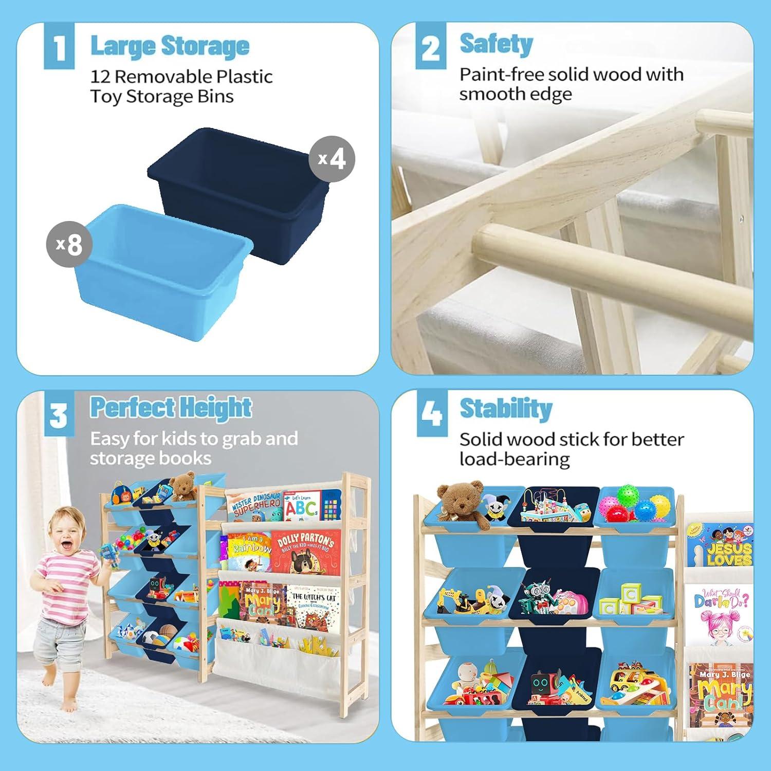 Organizador de Almacenamiento de Juguetes EXPERLAM - 12 Contenedores