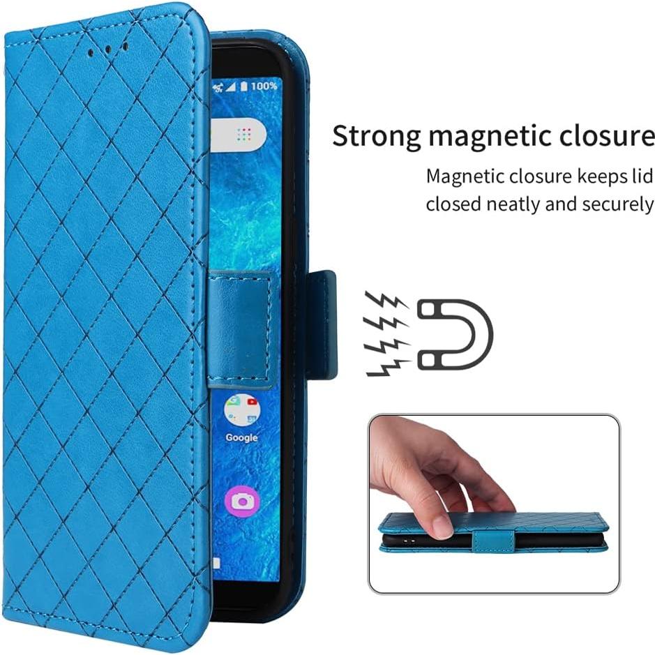 Funda Cartera ELISORLI Flip Azul para Cricket Icon 2 y AT&T