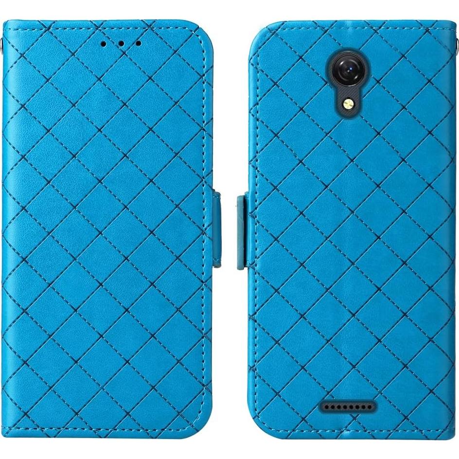 Funda Cartera ELISORLI Flip Azul para Cricket Icon 2 y AT&T