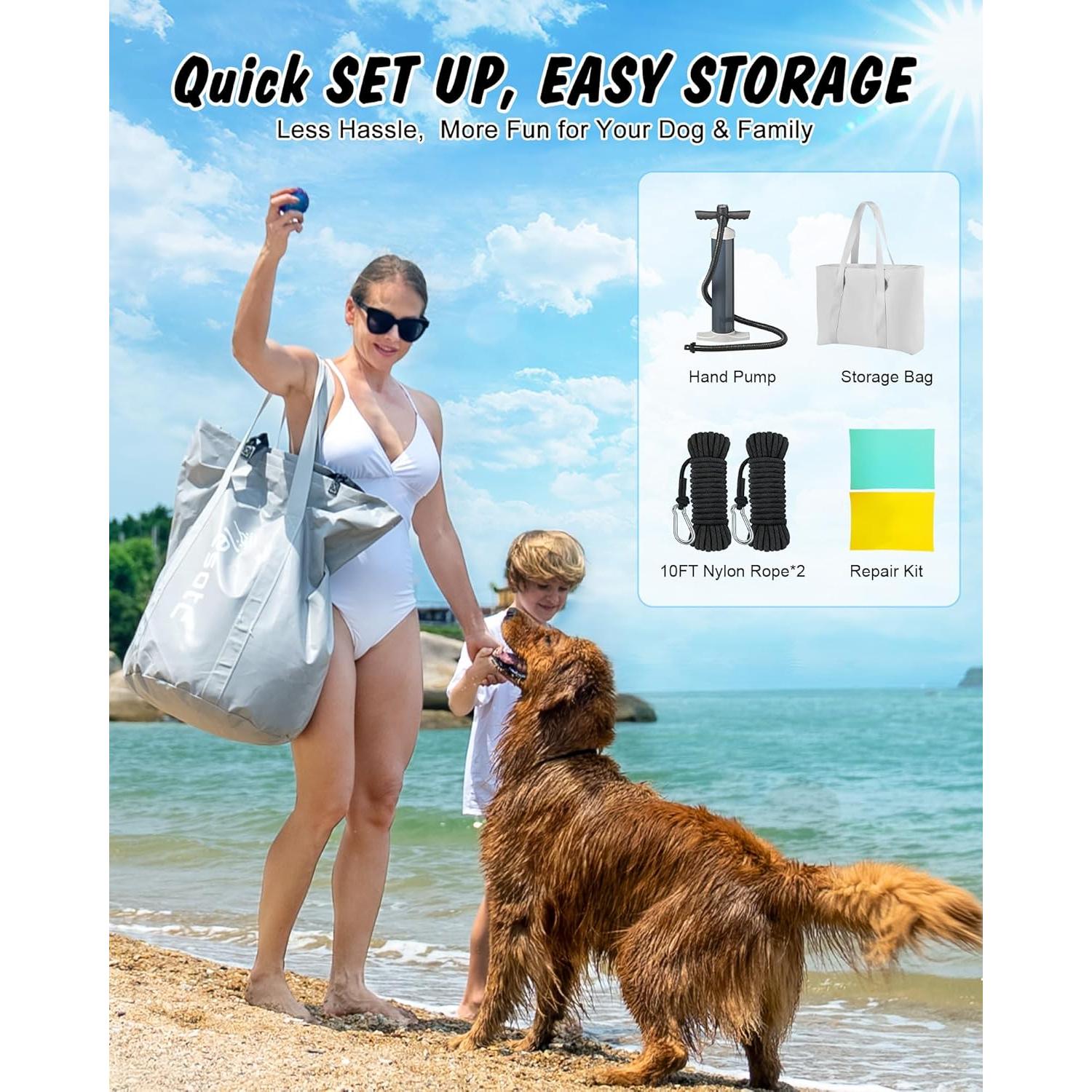 Rampa Inflable para Perros Lesotc 152.4x101.6cm Antideslizante