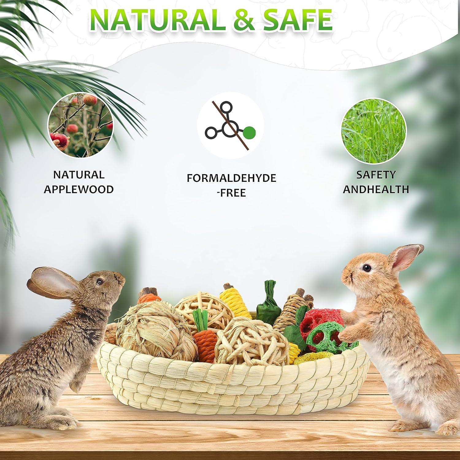 Juguetes para Conejos Wookiwuki 13 Piezas Naturales