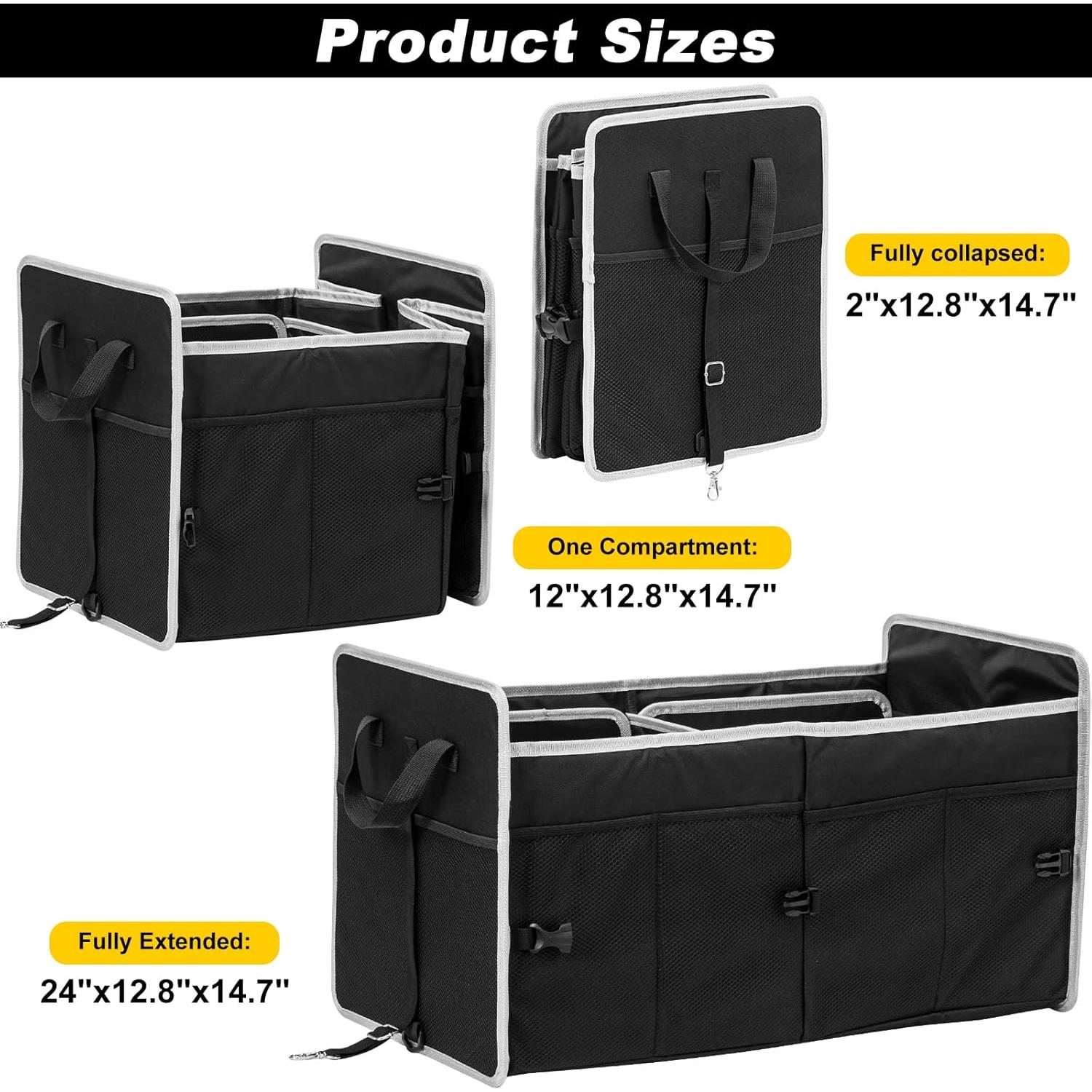 Organizador de Maletero de Coche GPUSFAK Negro 2 Compartimentos