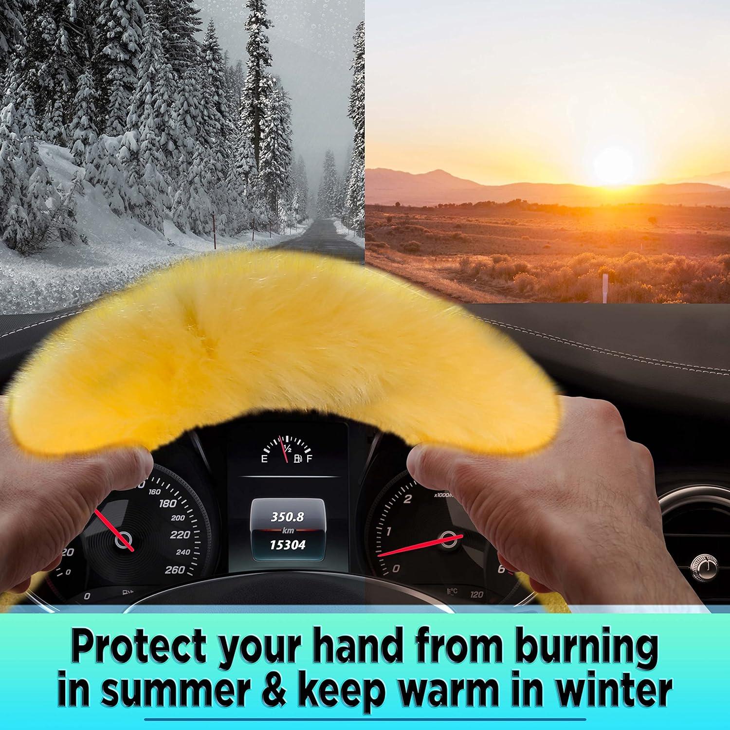 Cubierta de Volante de Lana de Oveja Beige Andalus 38 cm Antideslizante