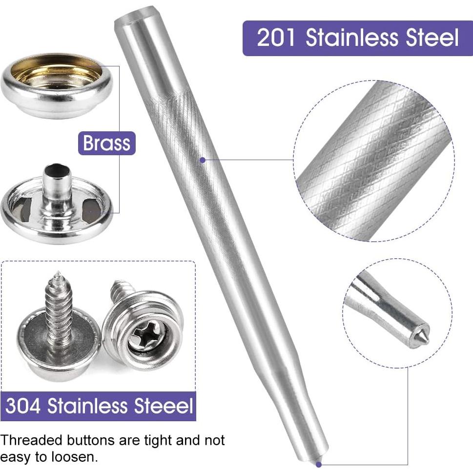 Kit de Botones de Lienzo 150 Pcs Meifuly - Acero Inoxidable