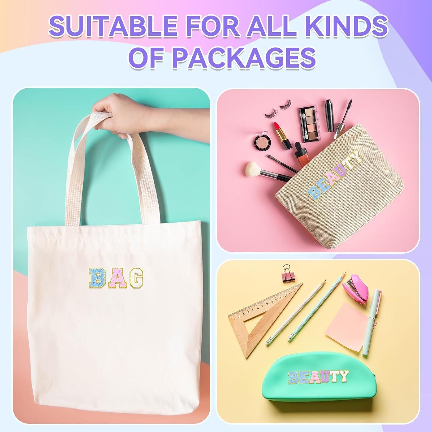 62 Parches Chenille Autoadhesivos Taikula Letras y Números