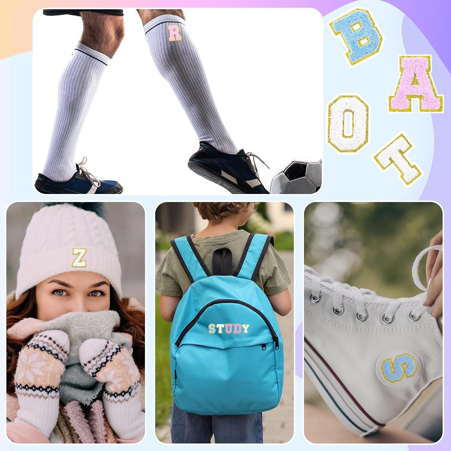 62 Parches Chenille Autoadhesivos Taikula Letras y Números