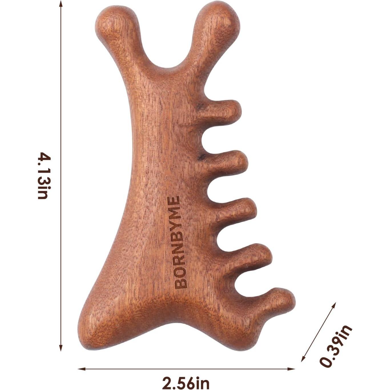 Masajeador Gua Sha 4 en 1 BORNBYME para Cara y Cabello