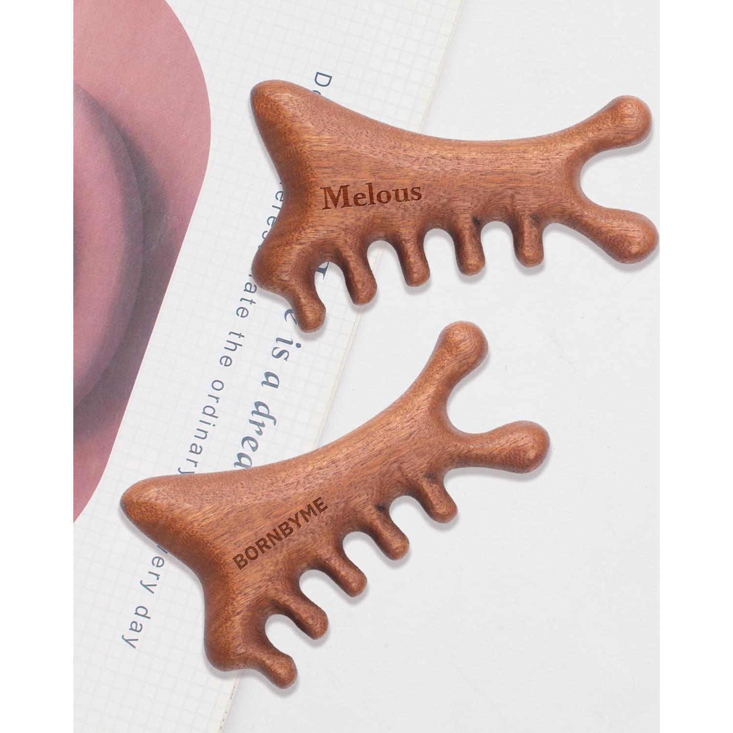 Masajeador Gua Sha 4 en 1 BORNBYME para Cara y Cabello