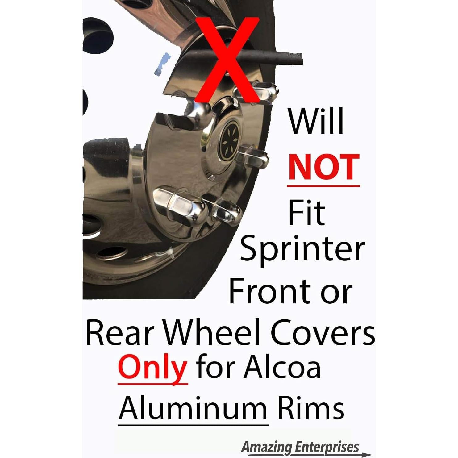 Cubiertas de Tuercas de Rueda Alcoa 3 Piezas Acero Inoxidable