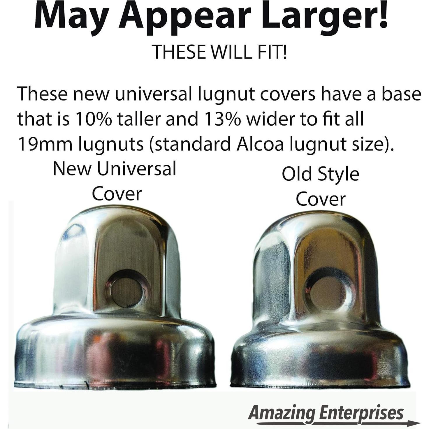 Cubiertas de Tuercas de Rueda Alcoa 3 Piezas Acero Inoxidable