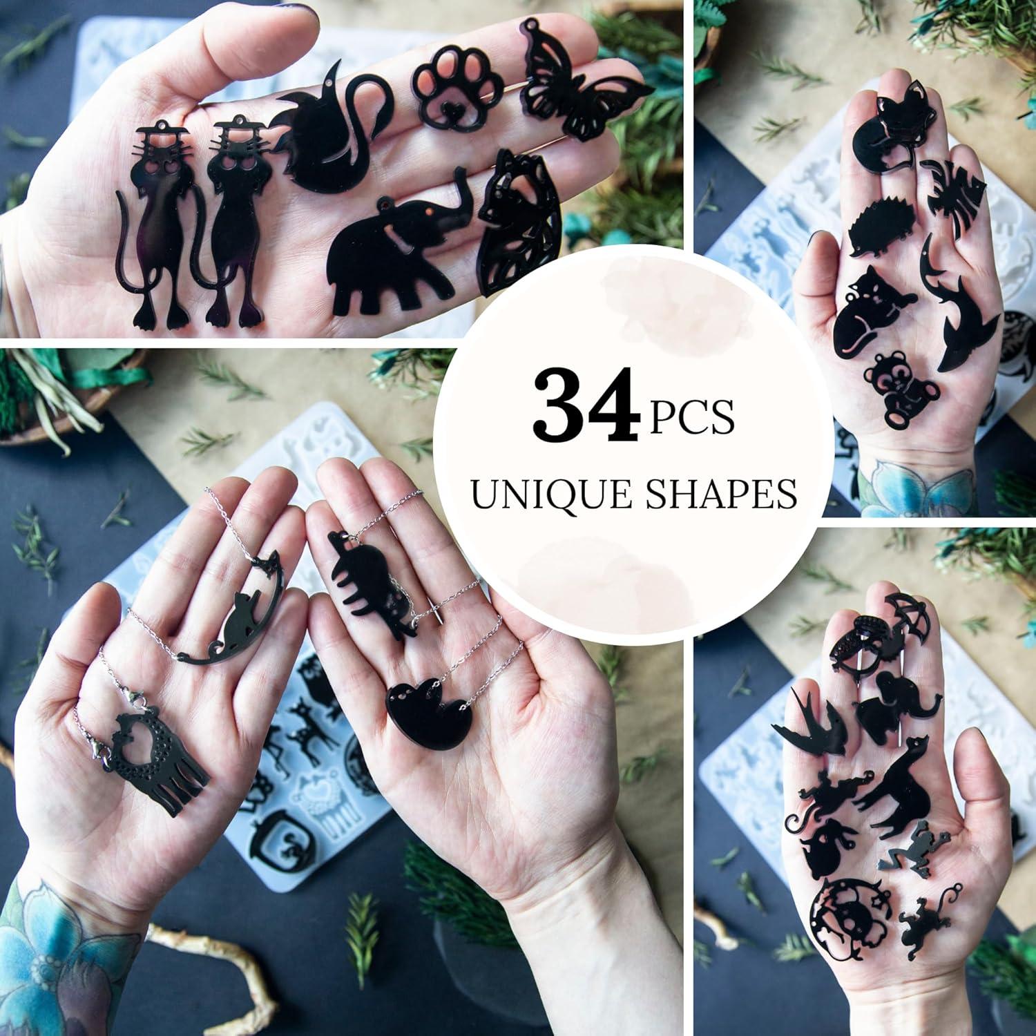 Moldes de Silicona para Llaveros KOTEDUA Animales 34pcs