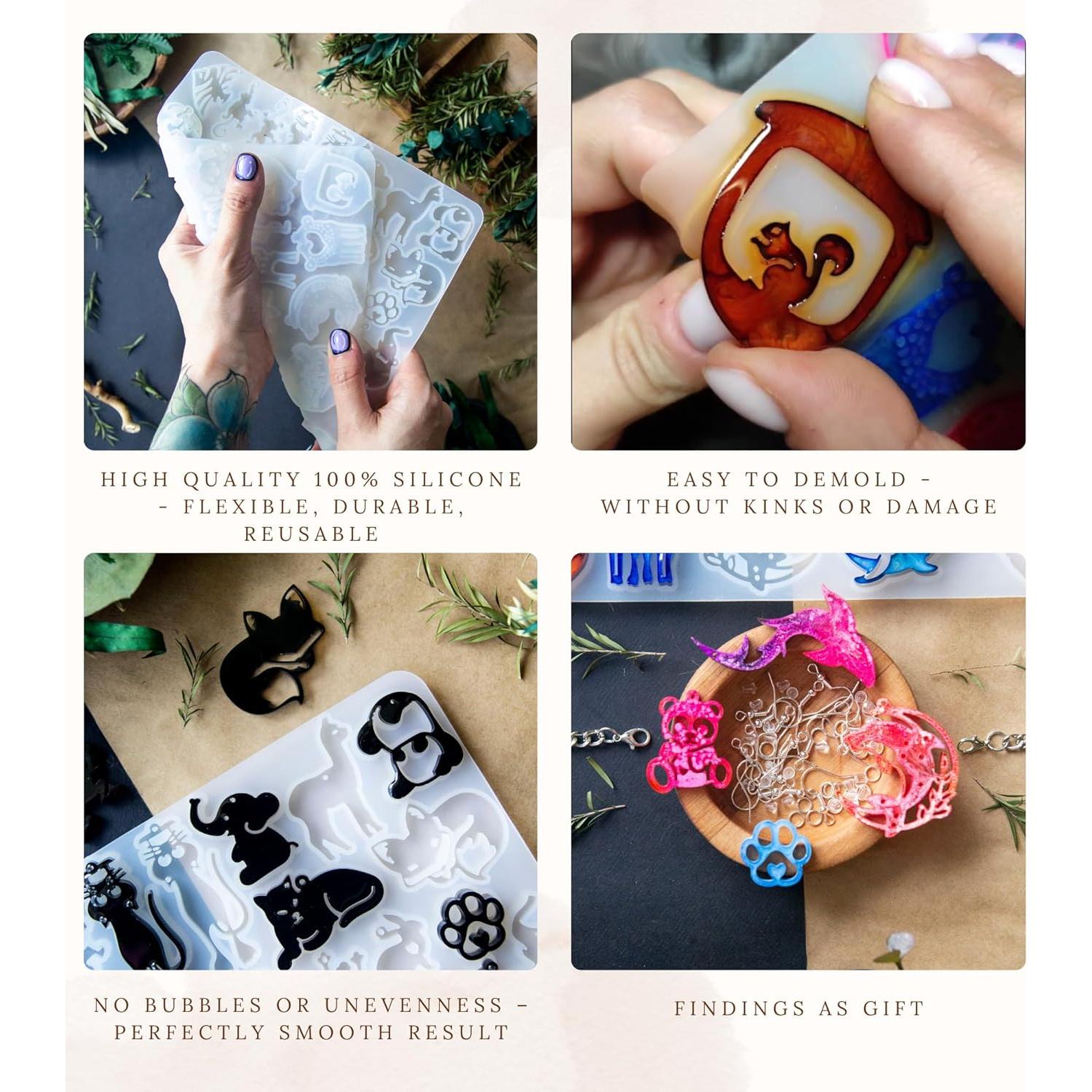 Moldes de Silicona para Llaveros KOTEDUA Animales 34pcs