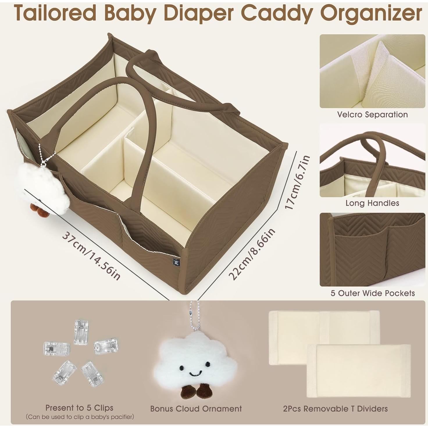 Organizador de Pañales Skycase Marrón Plegable 37x22x17 cm