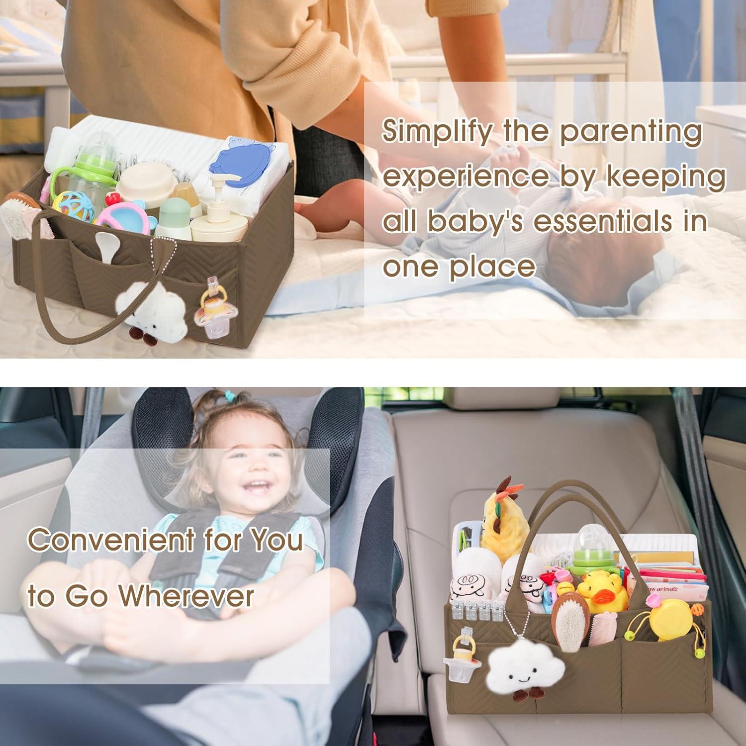 Organizador de Pañales Skycase Marrón Plegable 37x22x17 cm