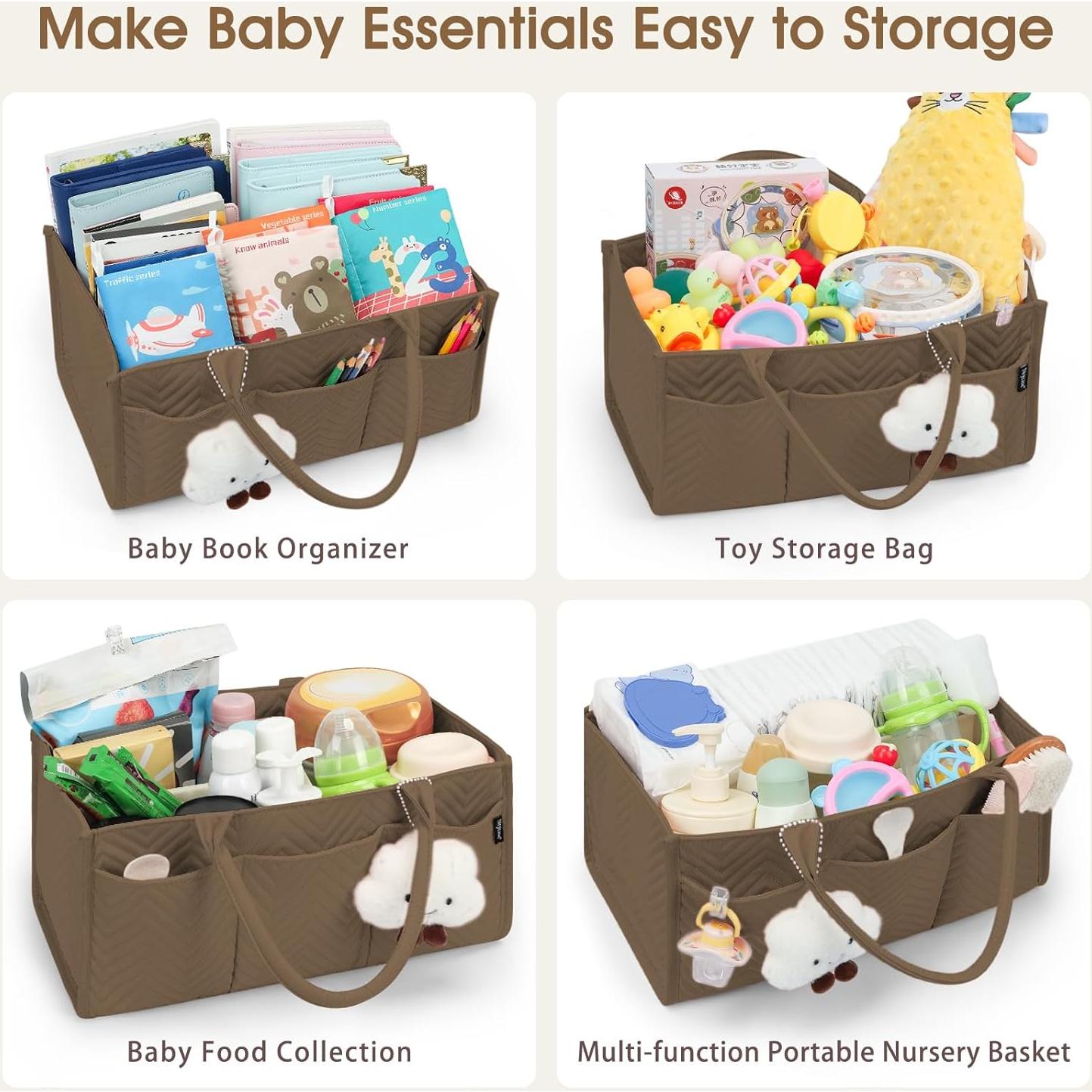 Organizador de Pañales Skycase Marrón Plegable 37x22x17 cm