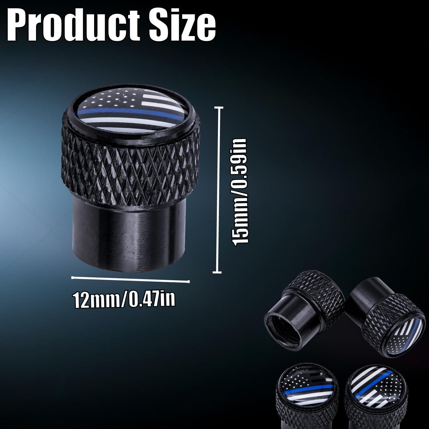 4 Tapas de Válvula de Neumático MEAJOO Aluminio Negro