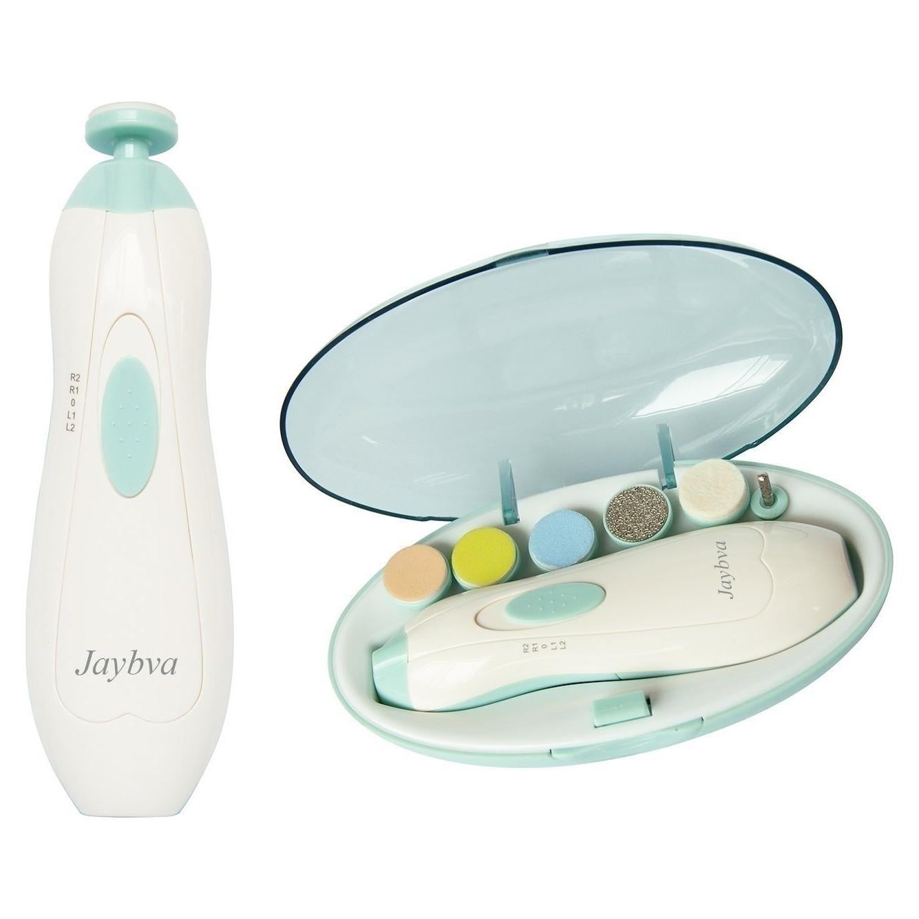 Lima de Uñas Eléctrica Jaybva para Bebés con Luz LED Verde