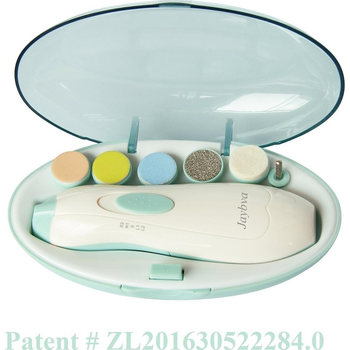 Lima de Uñas Eléctrica Jaybva para Bebés con Luz LED Verde