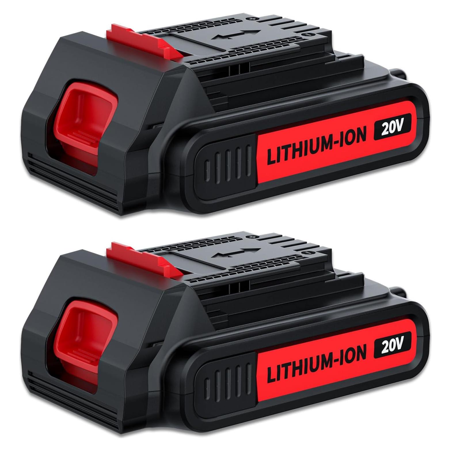 2 Baterías de Litio 20V 4.0Ah Reemplazo Black & Decker LBXR20