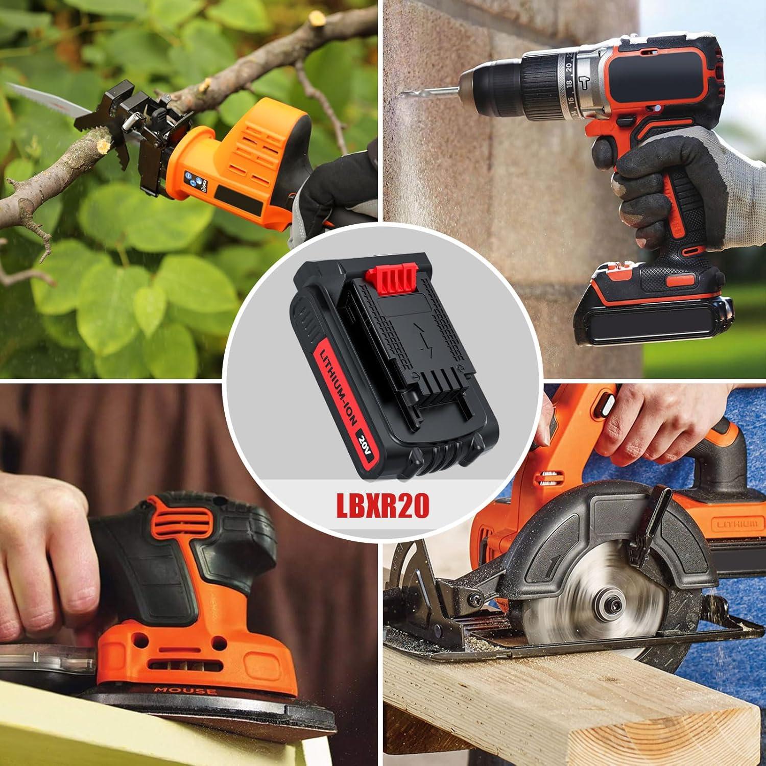 2 Baterías de Litio 20V 4.0Ah Reemplazo Black & Decker LBXR20