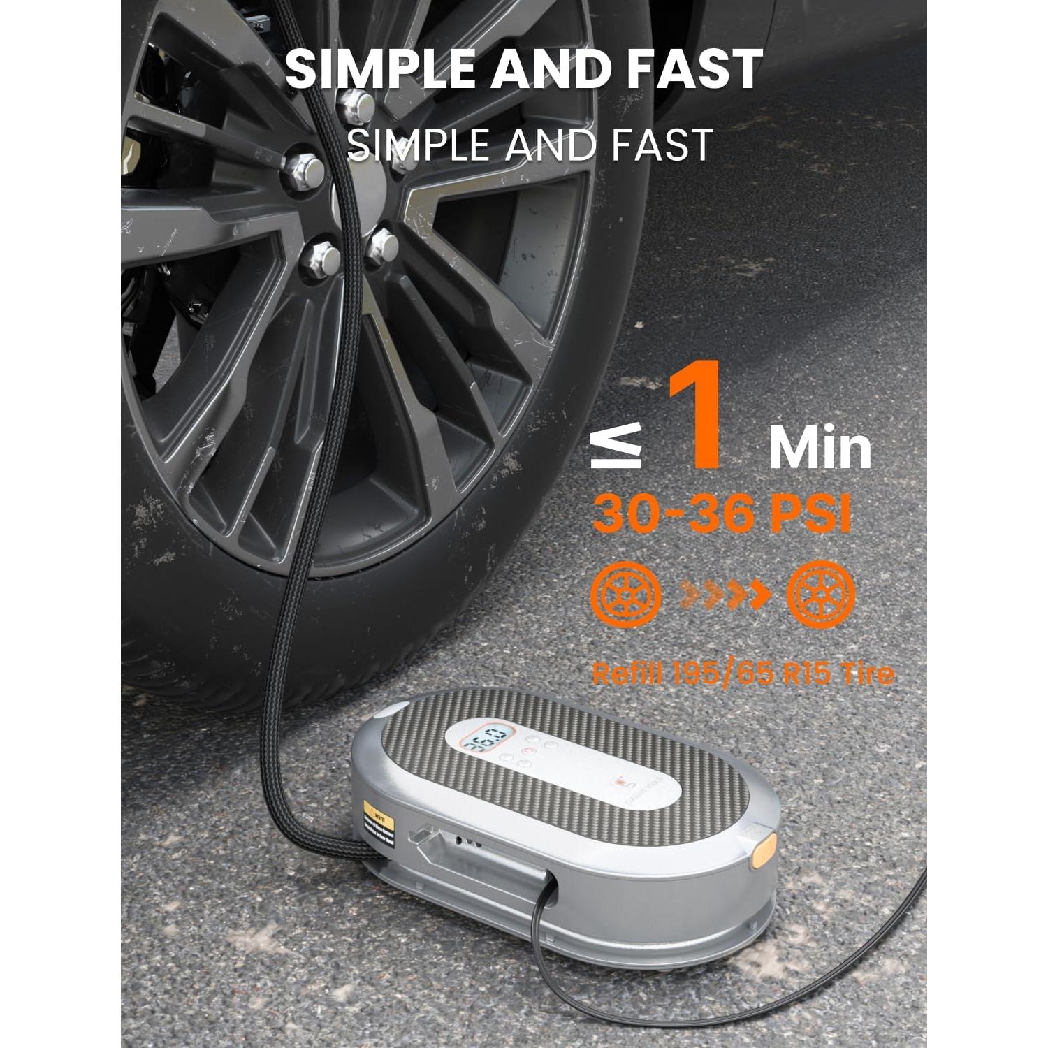 Compresor de Aire Portátil Giraffe Tools 150 PSI 12V con Luz LED