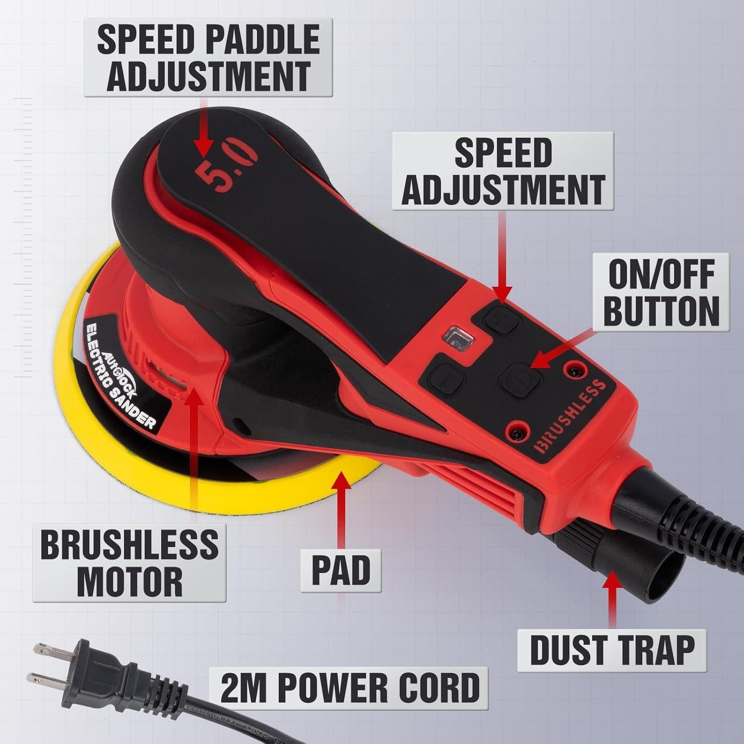 Lijadora Orbital Eléctrica Autolock 350W 10000RPM 5/6"