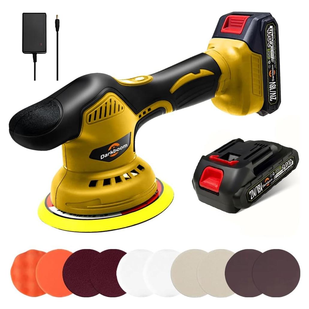 Pulidora a Batería HZPP 6" 5500RPM 2 Baterías 2.0Ah