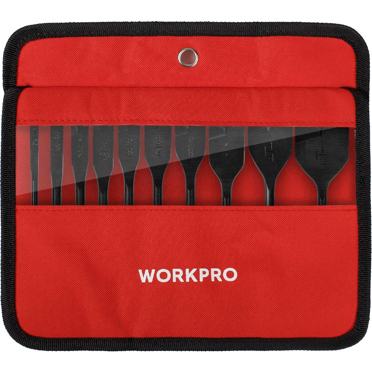 Juego de Brocas de Espada WORKPRO 10 Piezas Acero Carbono 1-1/2"