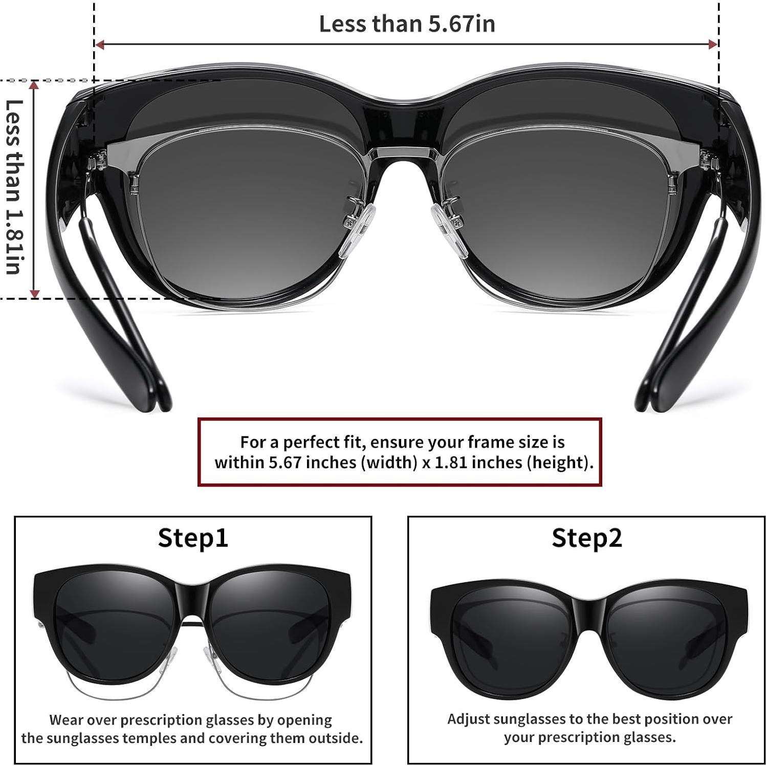 Gafas de sol HAOLOTA Fit Over para mujeres polarizadas UV400