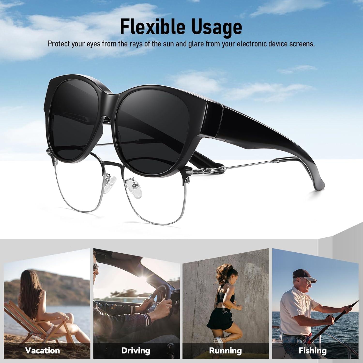 Gafas de sol HAOLOTA Fit Over para mujeres polarizadas UV400