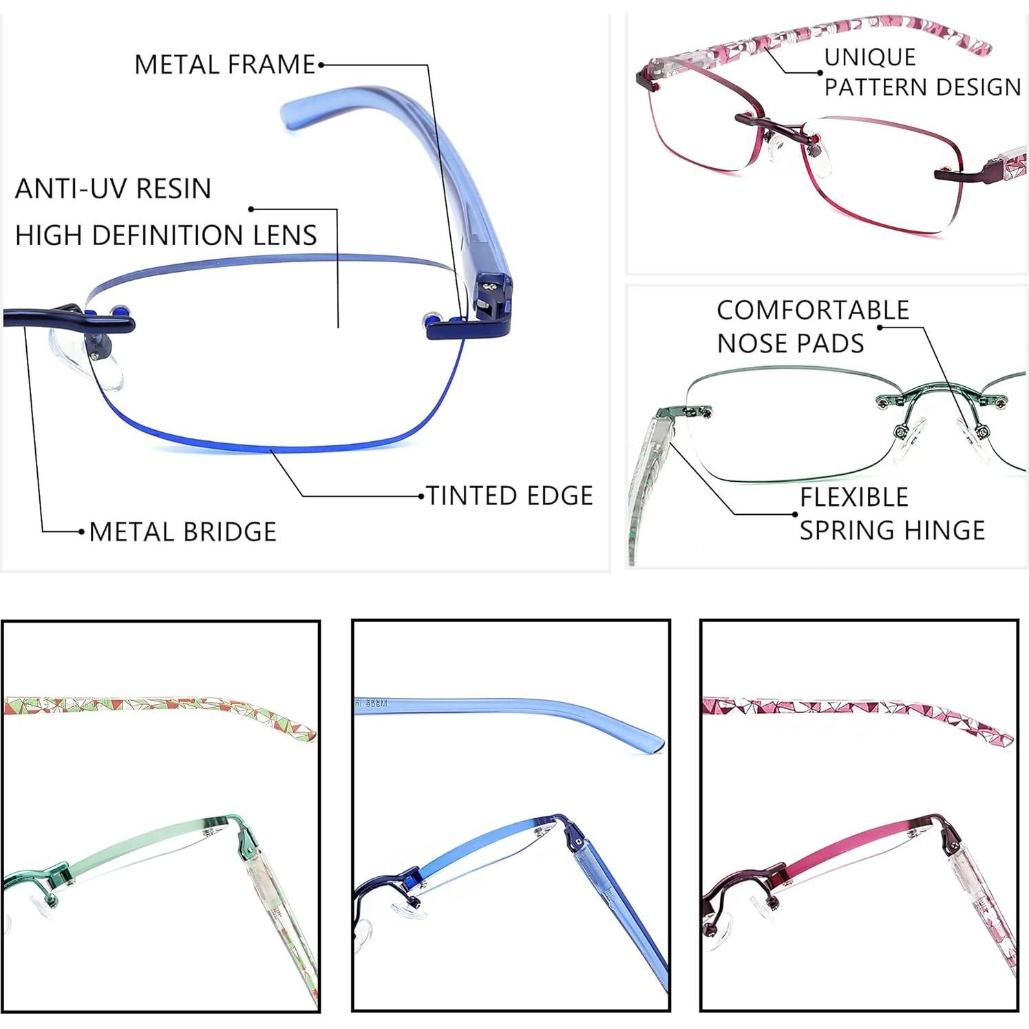 Gafas de Lectura Anti Luz Azul JJWELL 1.00 para Mujeres