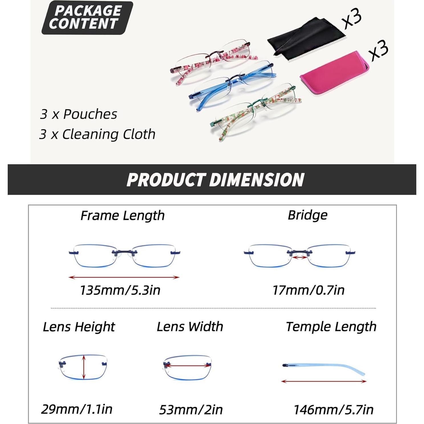 Gafas de Lectura Anti Luz Azul JJWELL 1.00 para Mujeres