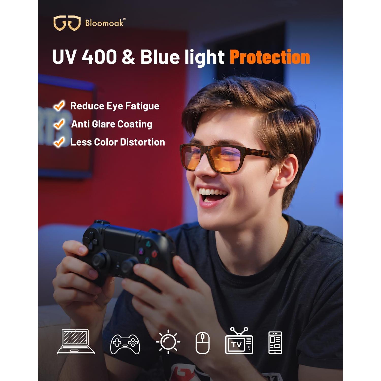 Gafas Bloomoak XL Naranja Anti-Luz Azul UV400 - Fatiga Ocular