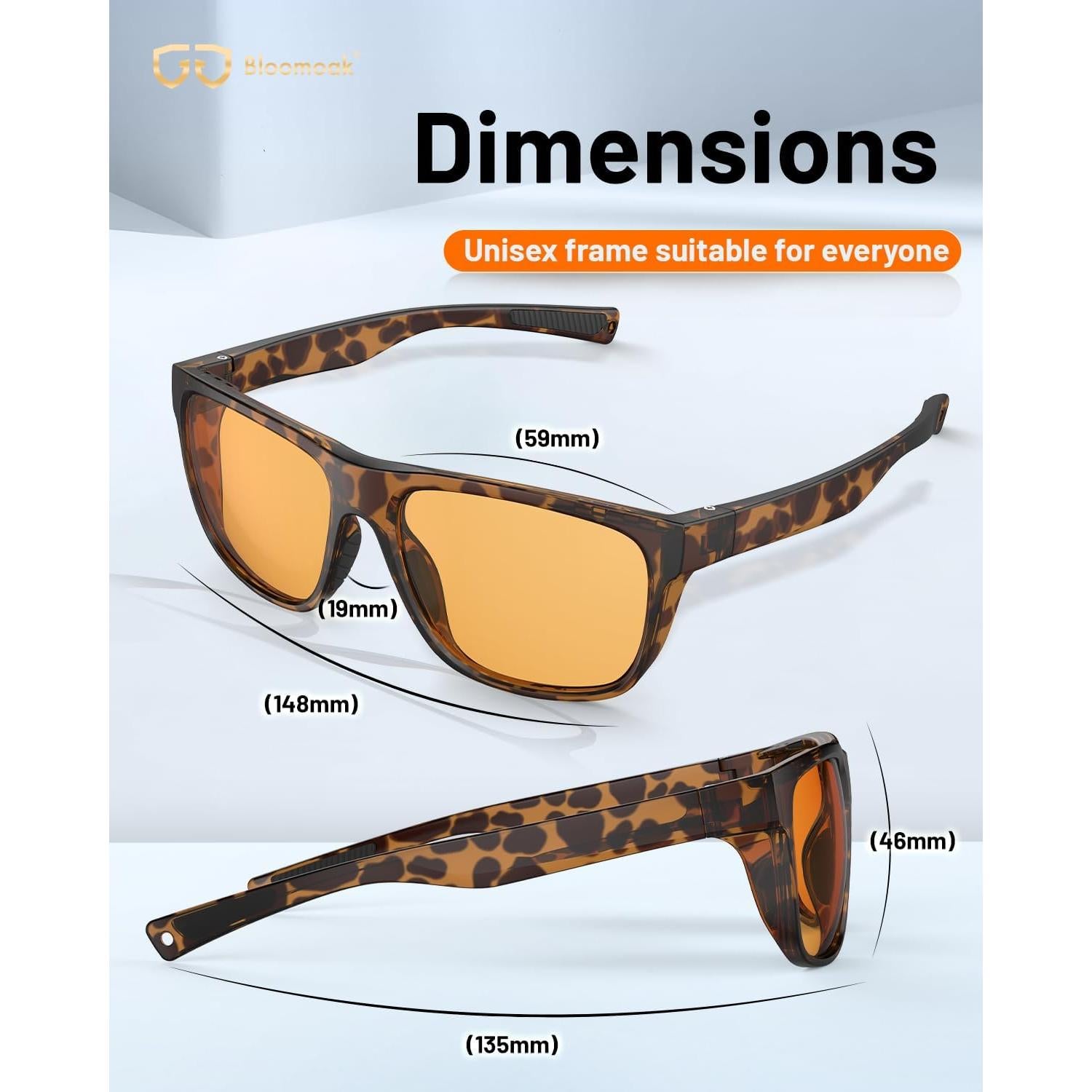 Gafas Bloomoak XL Naranja Anti-Luz Azul UV400 - Fatiga Ocular