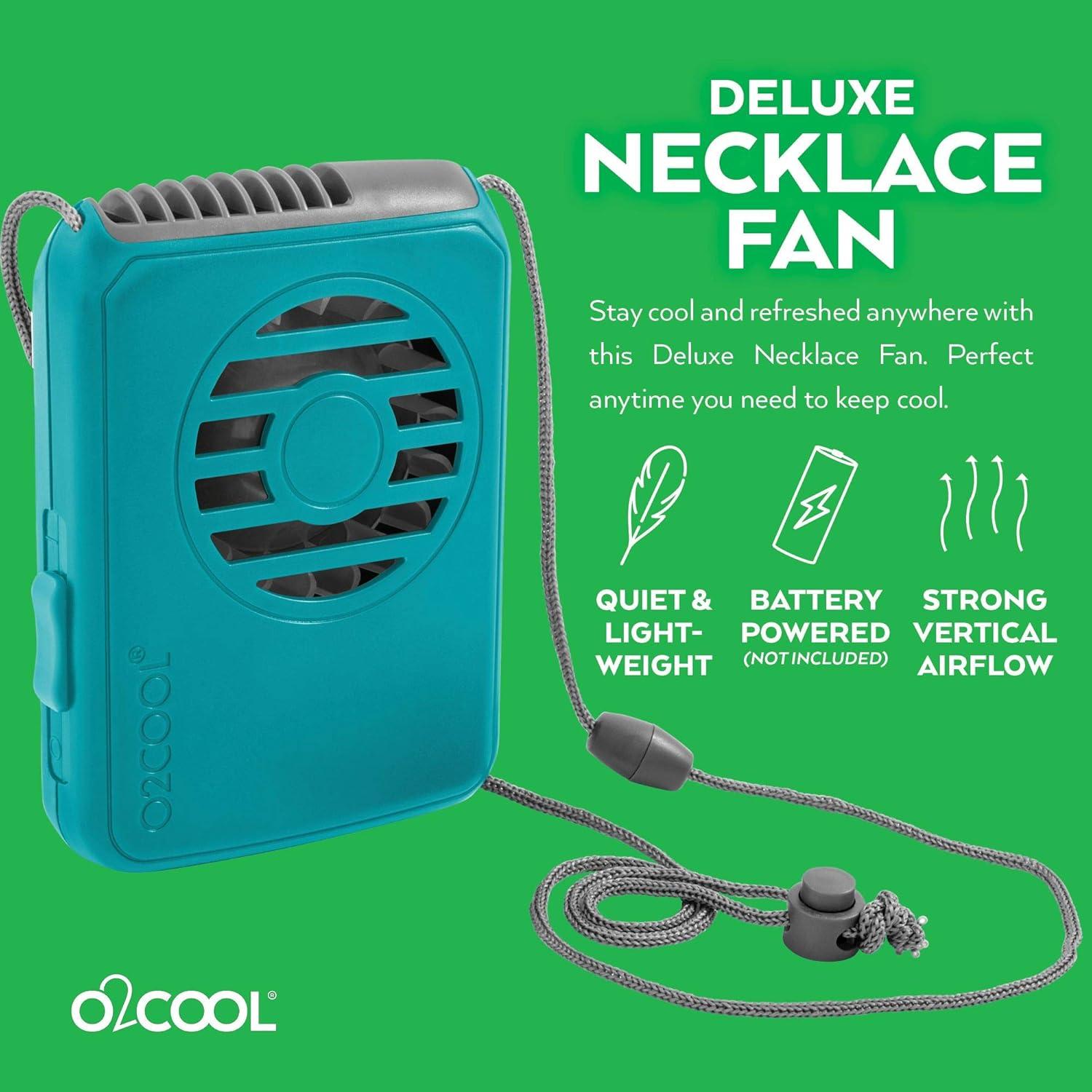 Ventilador de Cuello O2COOL Deluxe Portátil Teal