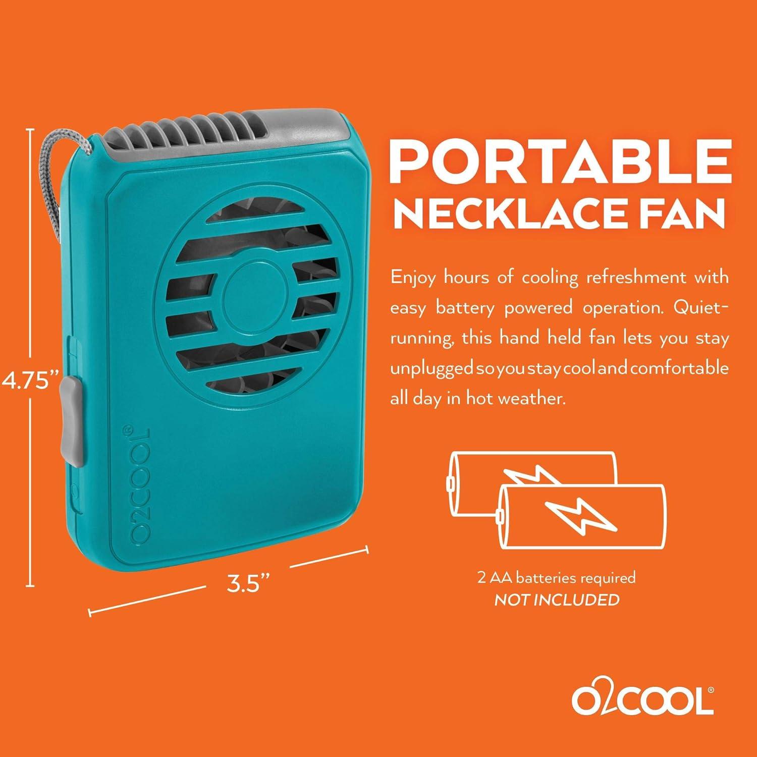 Ventilador de Cuello O2COOL Deluxe Portátil Teal