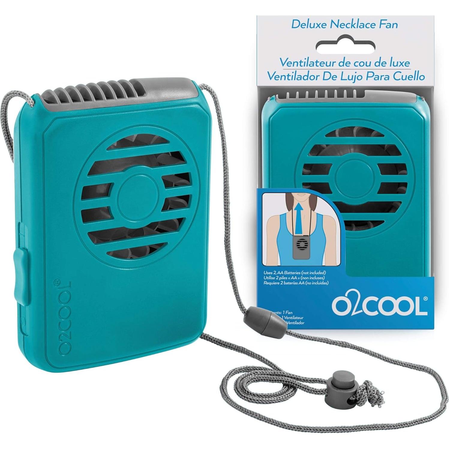 Ventilador de Cuello O2COOL Deluxe Portátil Teal