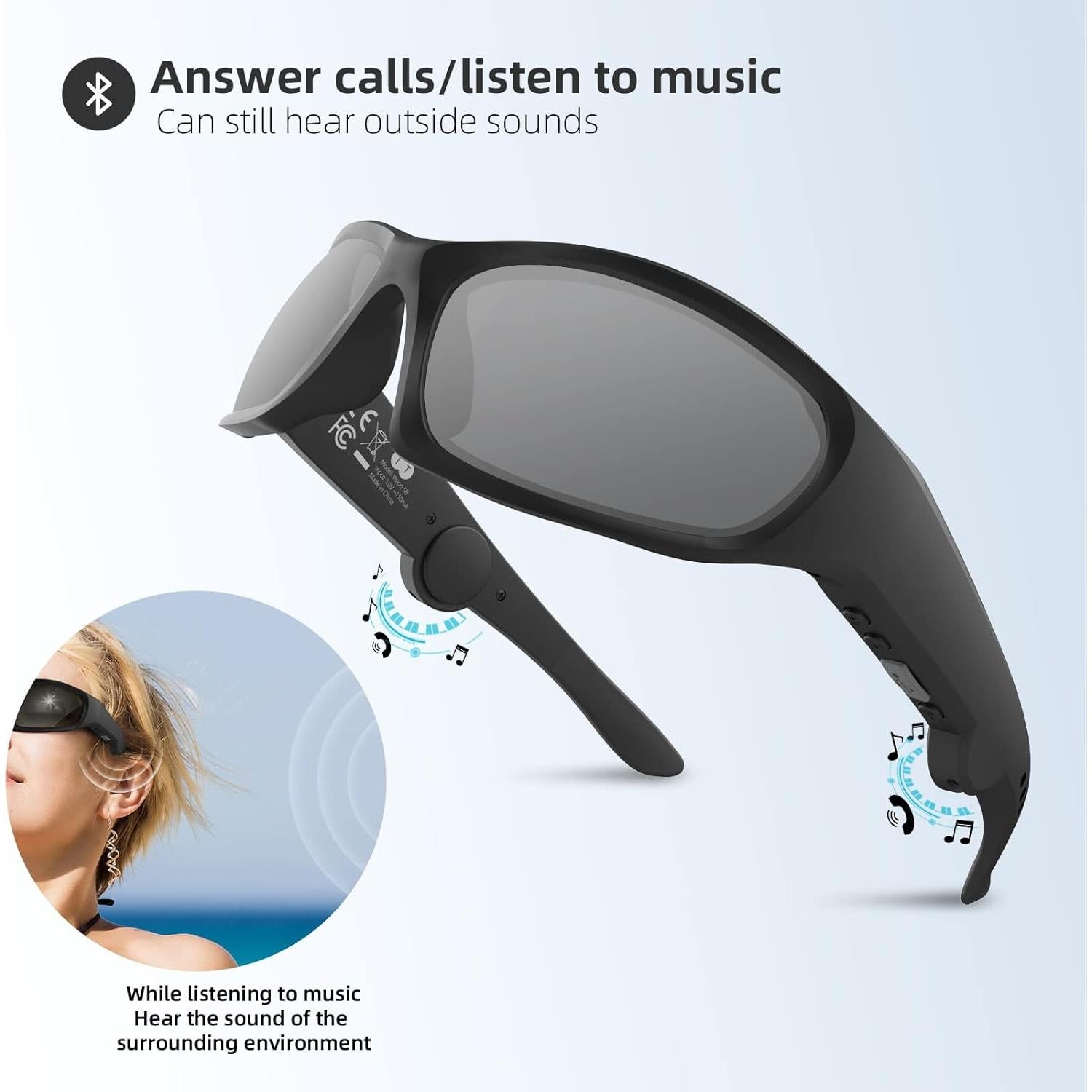 Gafas de sol Bluetooth BJ Vision 5C UV400 a prueba de viento