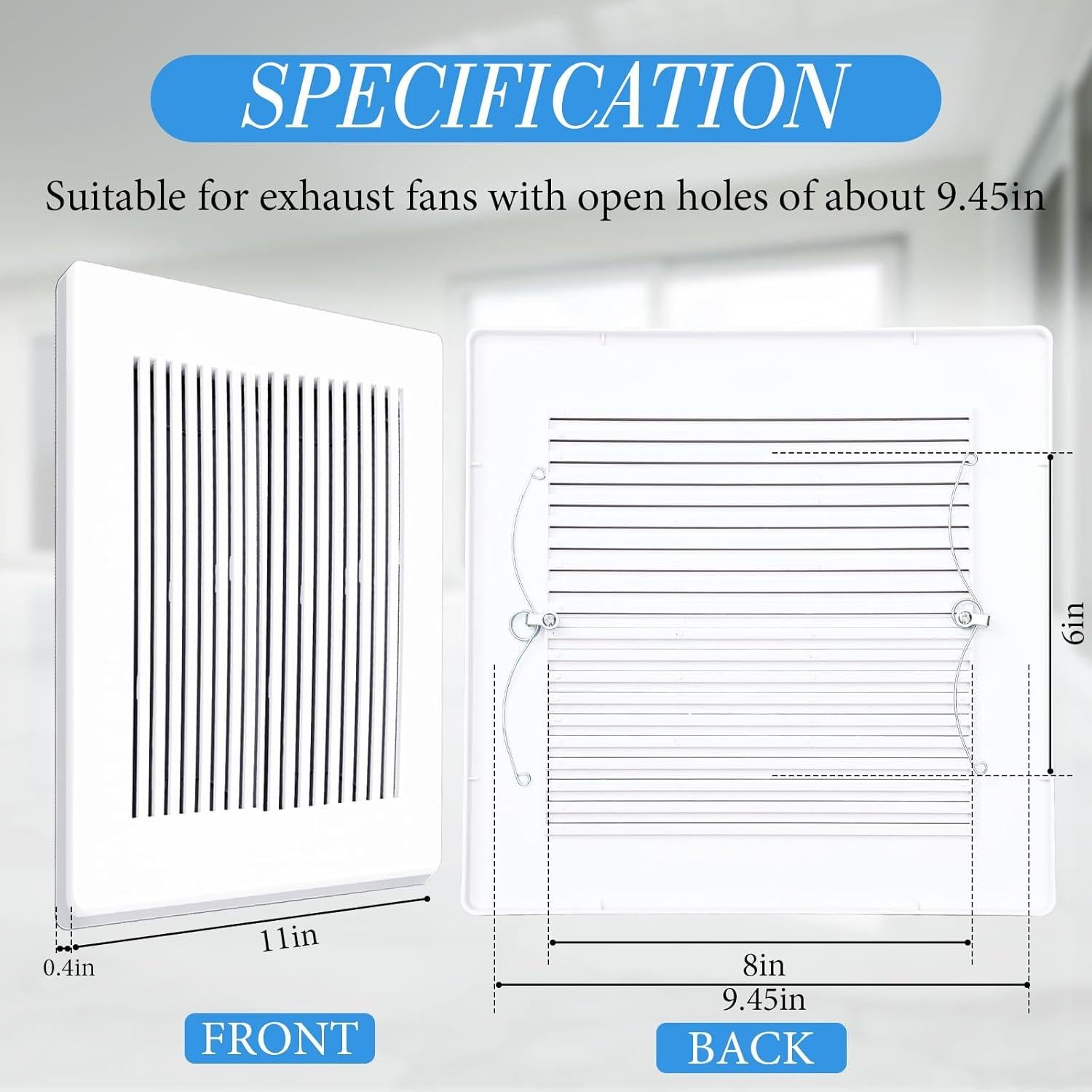 Cubierta de Ventilador de Extractor Baño Baquler 28x28 cm - 2 Pcs