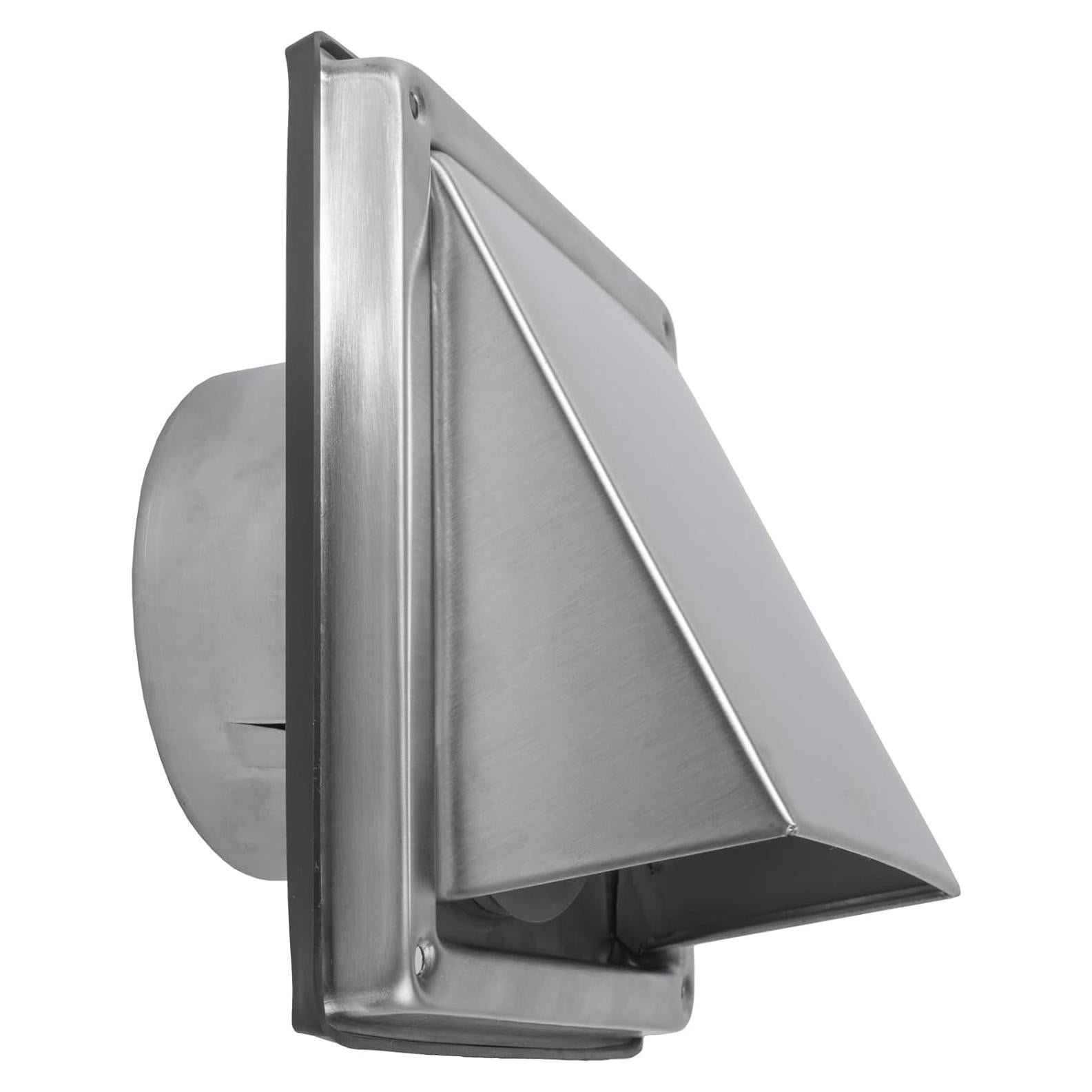 Repa Market 4" Inch Range Hood Vent Cover - Stainless Steel Dryer Vent - Indoor/Outdoor, Kitchen, Garage Louvered Duct Guard - Exterior Wall Vent Non-Return Valve for Exhaust, Intake HVAC System