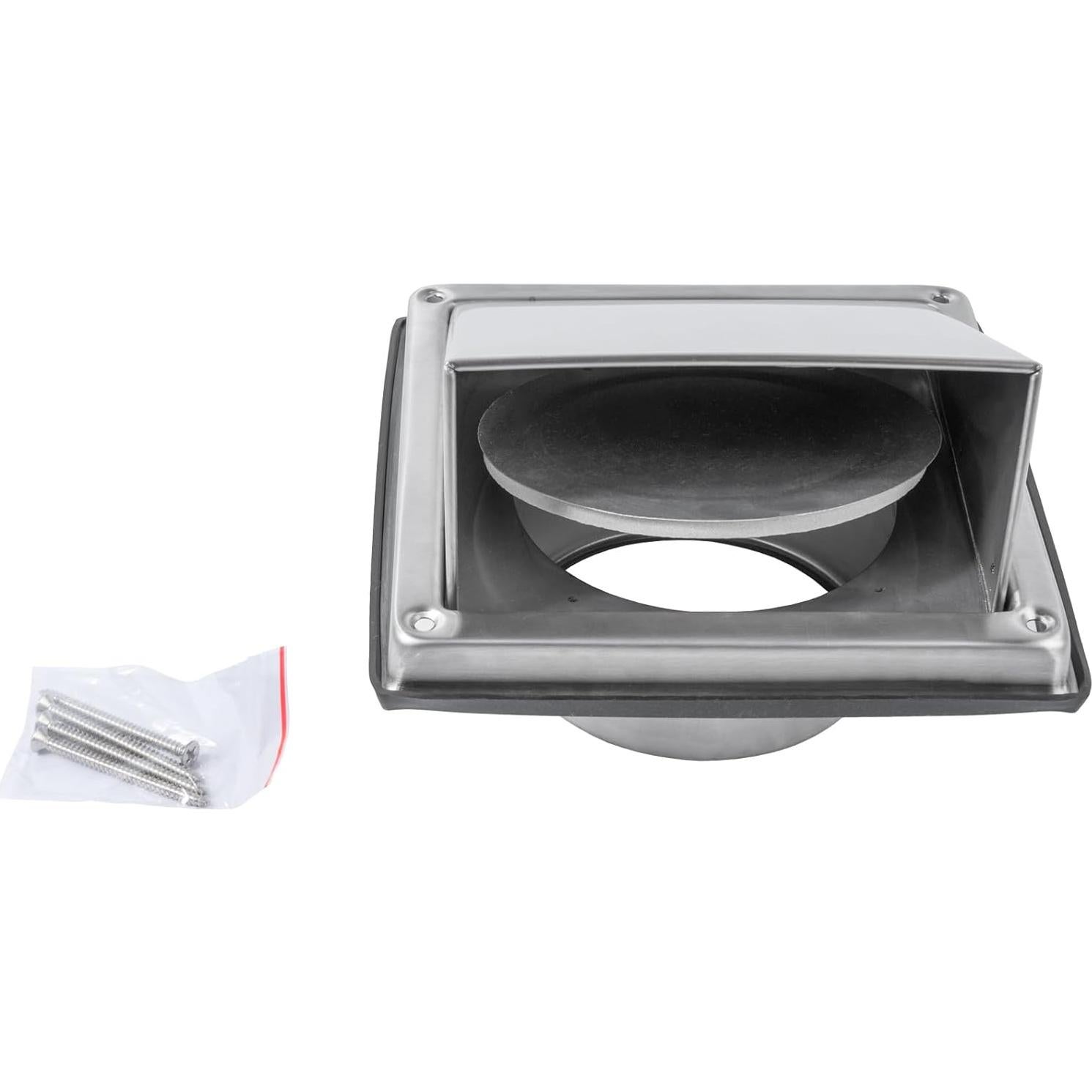 Repa Market 4" Inch Range Hood Vent Cover - Stainless Steel Dryer Vent - Indoor/Outdoor, Kitchen, Garage Louvered Duct Guard - Exterior Wall Vent Non-Return Valve for Exhaust, Intake HVAC System