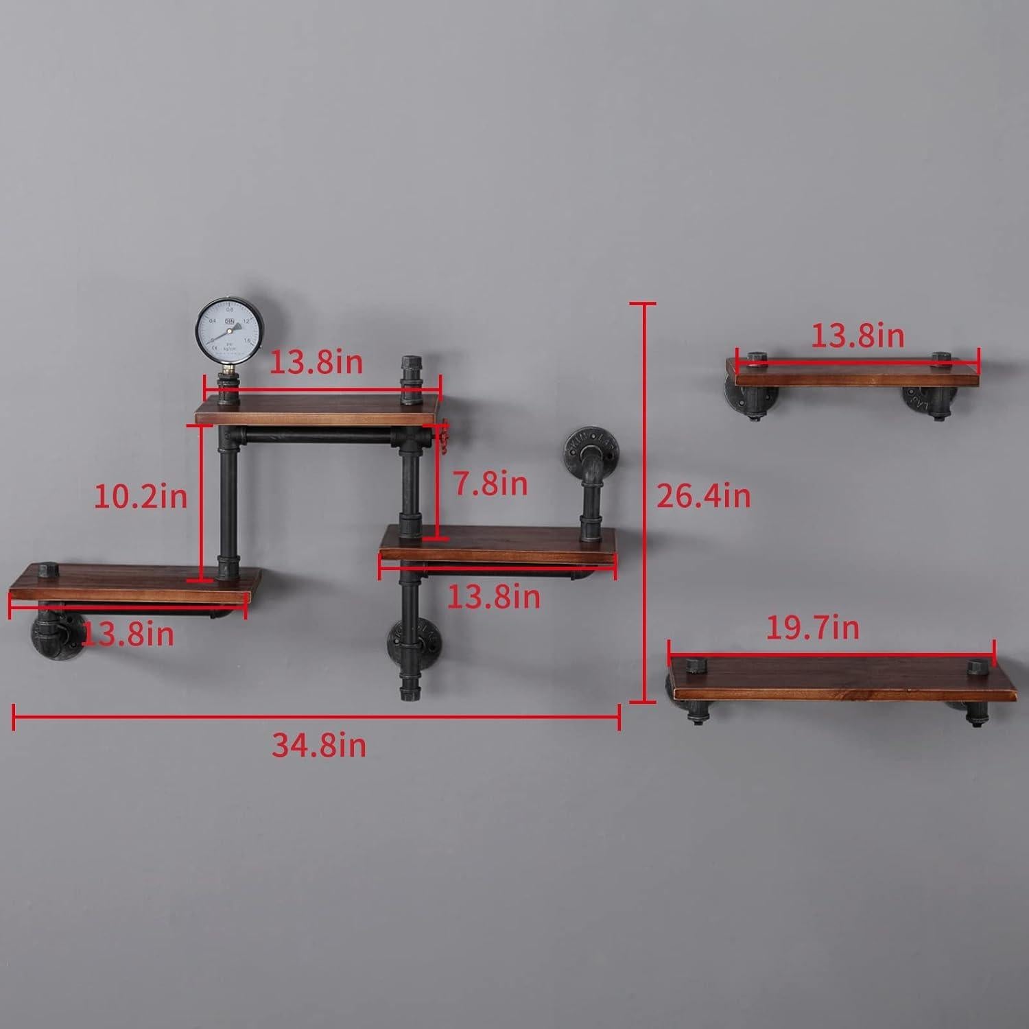 Estantería Flotante Industrial SSS Furniture 5 Capas Madera