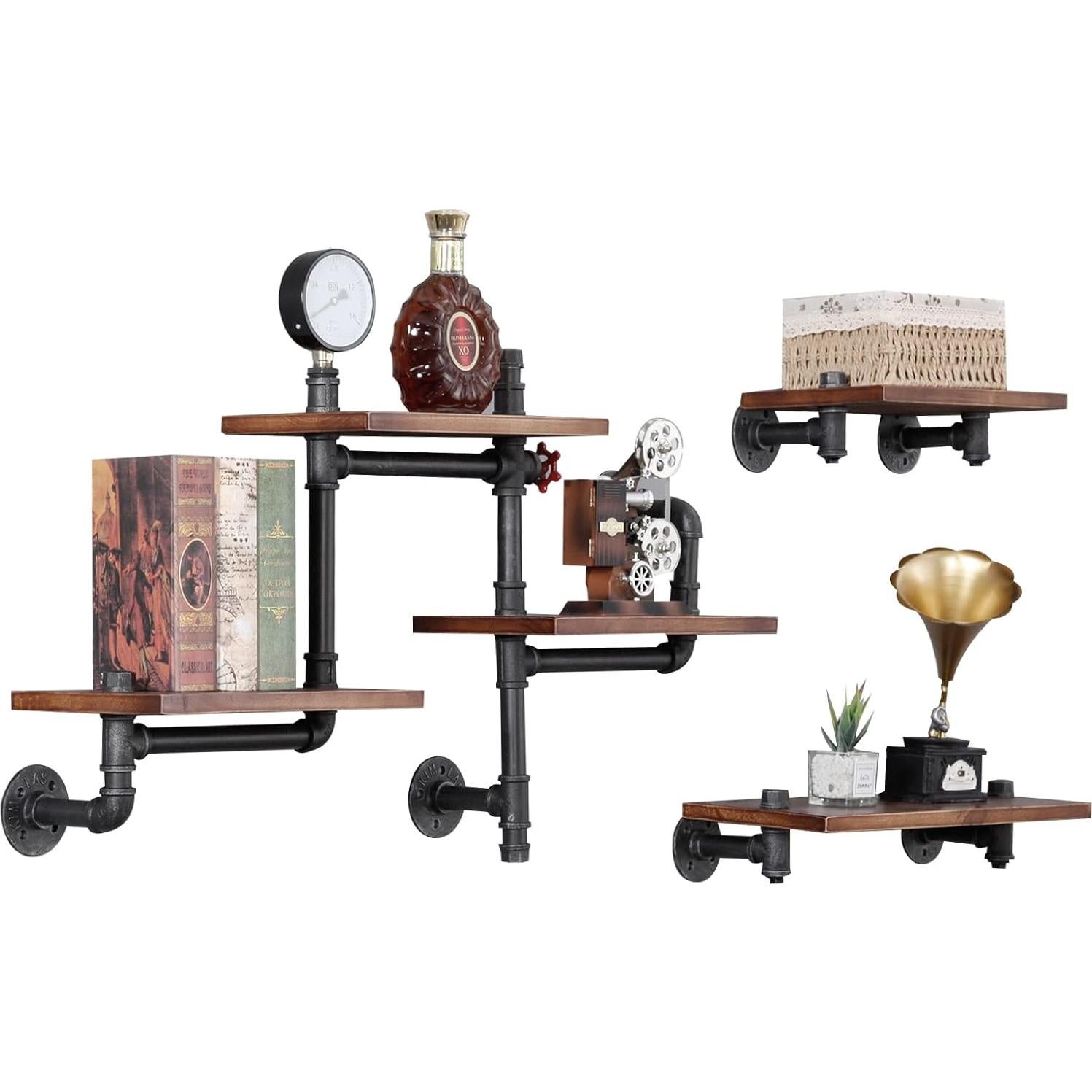 Estantería Flotante Industrial SSS Furniture 5 Capas Madera